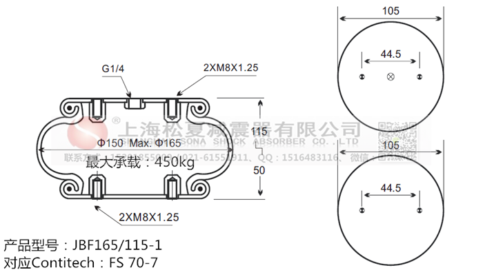 JBF165/115-1橡膠<a href='http://m.weimouo.cn/' target='_blank'><u>空氣彈簧</u></a>