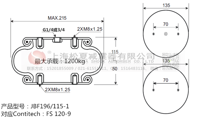 JBF196/115-1橡膠<a href='http://m.weimouo.cn/' target='_blank'><u>空氣彈簧</u></a>