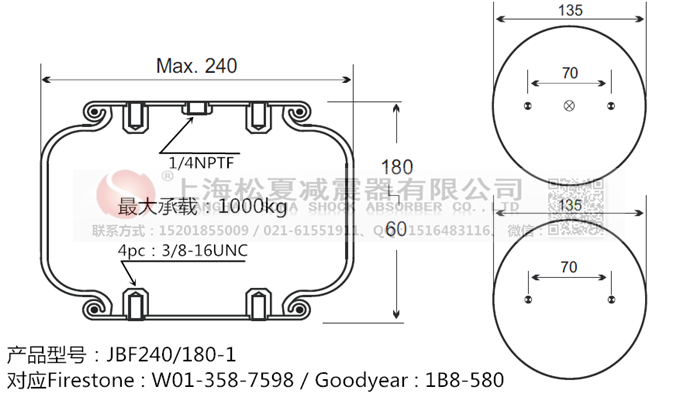 JBF240-180-1橡膠<a href='http://m.weimouo.cn/' target='_blank'><u>空氣彈簧</u></a>
