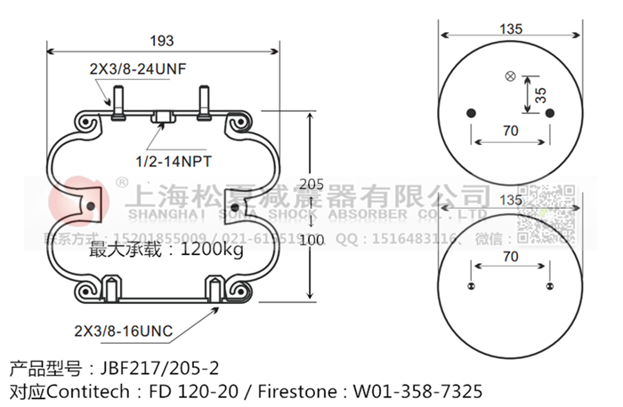JBF217/205-2橡膠<a href='http://m.weimouo.cn/' target='_blank'><u>空氣彈簧</u></a>