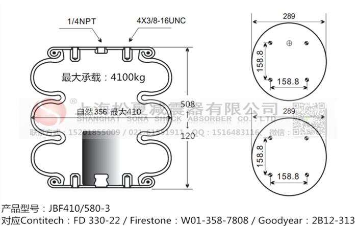 JBF410/580-3橡膠<a href='http://m.weimouo.cn/' target='_blank'><u>空氣彈簧</u></a>